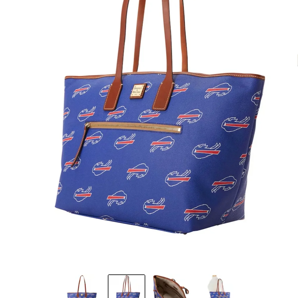Dooney & Bourke Blue Tote with Buffalo Bills Logo - Picture 2 of 3